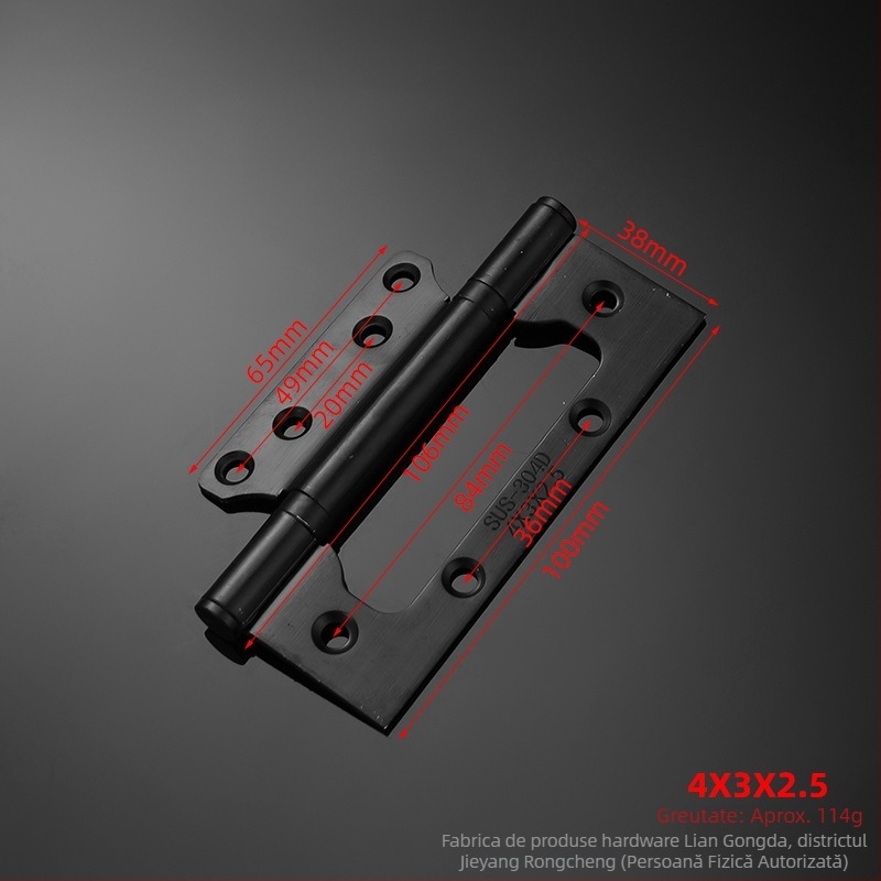 Balama din oțel inoxidabil cu două foi, 4–5 inch, rulmenți solizi, accesorii pentru uși plate cu design frunză de lotus