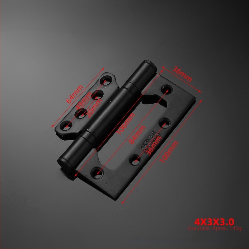 Balama din oțel inoxidabil cu două foi, 4–5 inch, rulmenți solizi, accesorii pentru uși plate cu design frunză de lotus