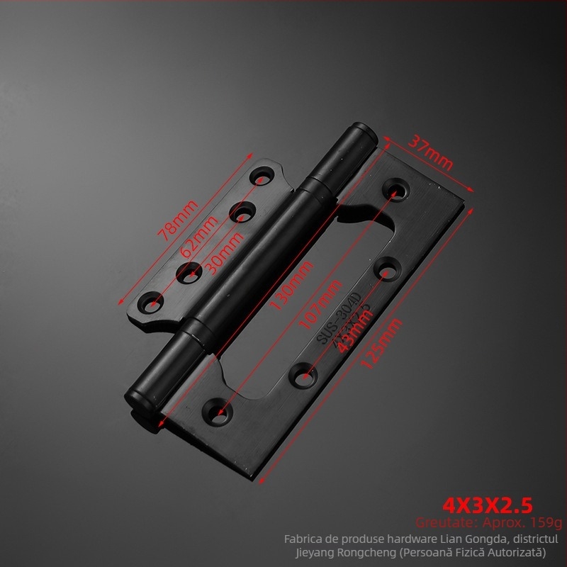 Balama din oțel inoxidabil cu două foi, 4–5 inch, rulmenți solizi, accesorii pentru uși plate cu design frunză de lotus