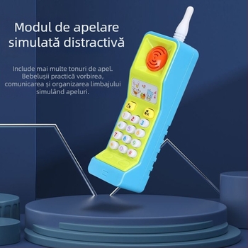 Telefon-jucărie pentru bebeluși, reîncărcabil, muzică educațională pentru primii ani, de mestecat și de prindere, 0–6 ani