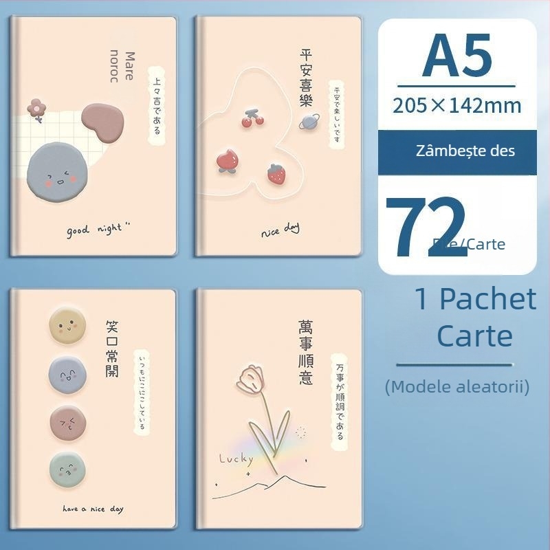 Sijin carnet B5 cu legare lipită, copertă PVC, format A5, notebook durabil pentru birou și studiu