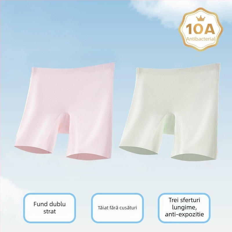 Shorturi de siguranță pentru fetițe cu lenjerie Ice Silk răcoroasă, confort antibacterian, design trei în unu