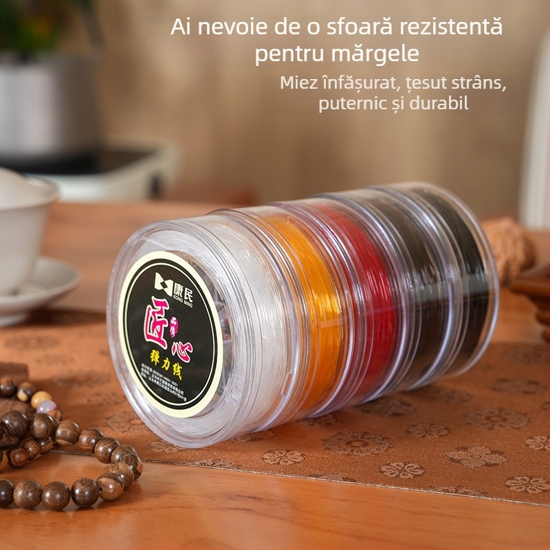 Sfoară elastică transparentă pentru așezarea mărgelelor în realizarea bijuteriilor