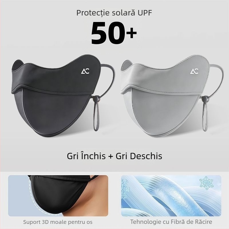 Masca de protecție solară pentru bărbați, mărime mare, protecție UV de vară, mască din ice silk respirabilă pentru față, acoperire completă a feței