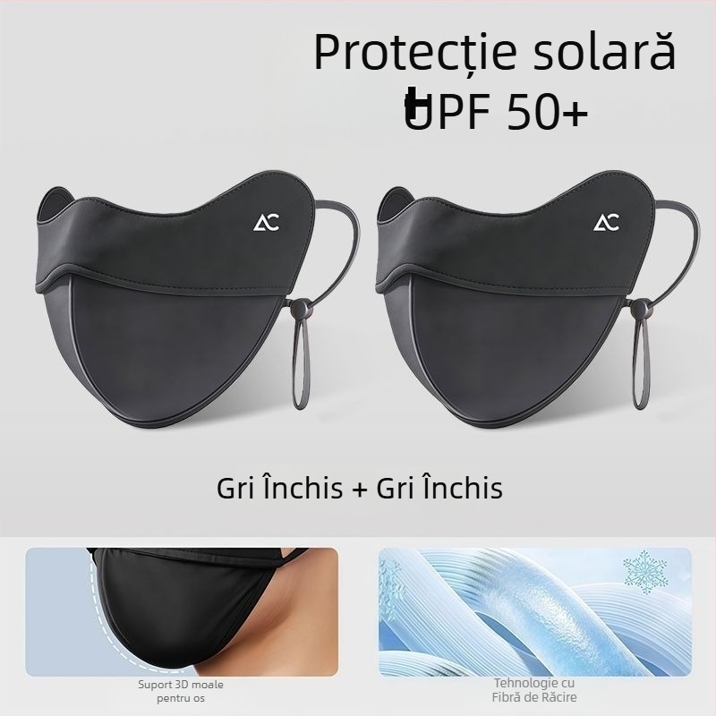 Masca de protecție solară pentru bărbați, mărime mare, protecție UV de vară, mască din ice silk respirabilă pentru față, acoperire completă a feței