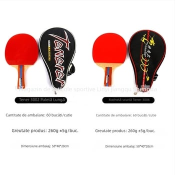 Set Tener pentru tenis de masă pentru începători – Două rachete (prindere dreaptă și shakehand), trei mingi și geantă pentru rachete