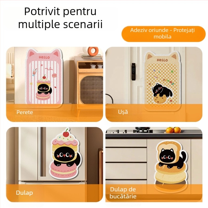 Placă de zgâriere pentru pisici, montată pe perete, rezistentă la uzură, fără scame, protecție pentru canapea, ascuțire verticală a ghearelor, jucărie pentru pisici