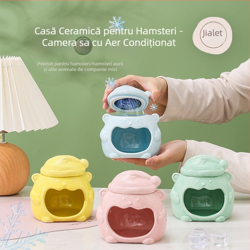 Cuib ceramic pentru hamster, mare, interior, răcire și adăpost vara