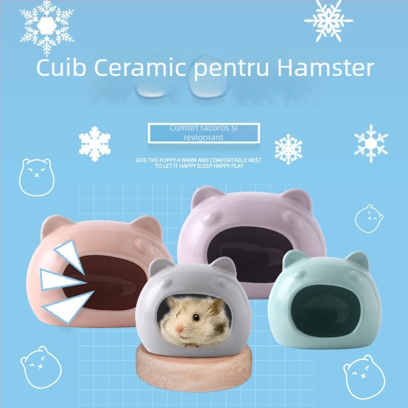 Cuib ceramic pentru hamster, mare, interior, răcire și adăpost vara