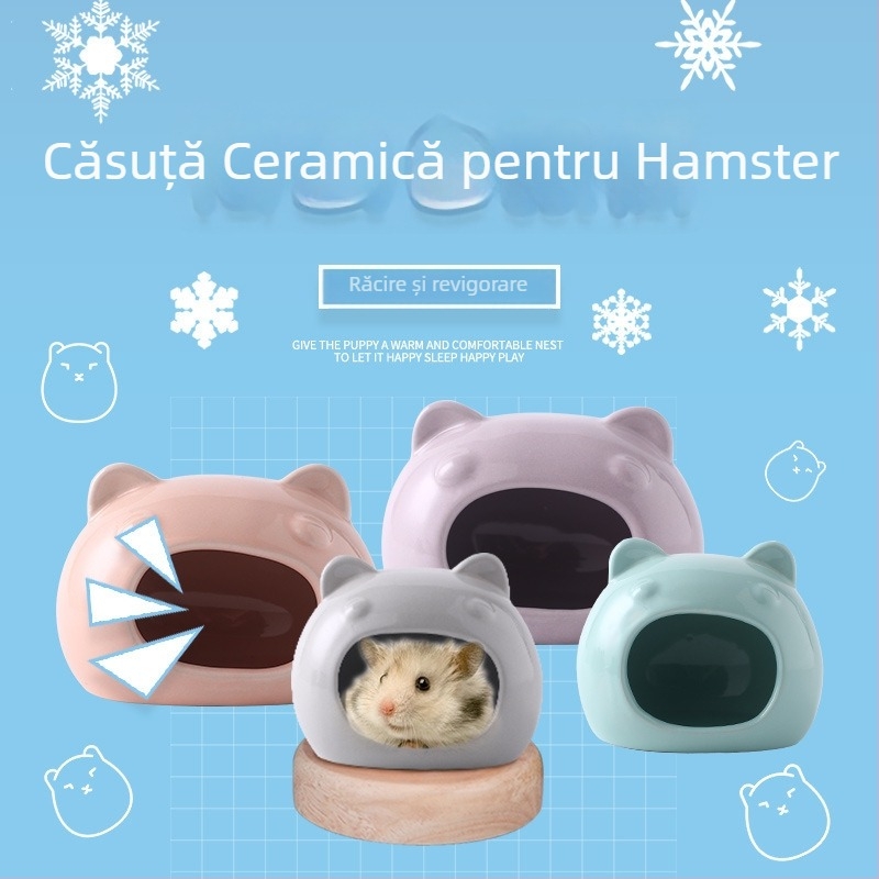 Cuib ceramic pentru hamster, mare, interior, răcire și adăpost vara