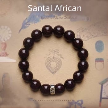 Brățară din lemn de trandafir cu mărgele Buddha pentru cele 12 zodii, mărgele din lemn de santal, stil chinezesc etnic, lucrată manual, pentru bărbați și femei