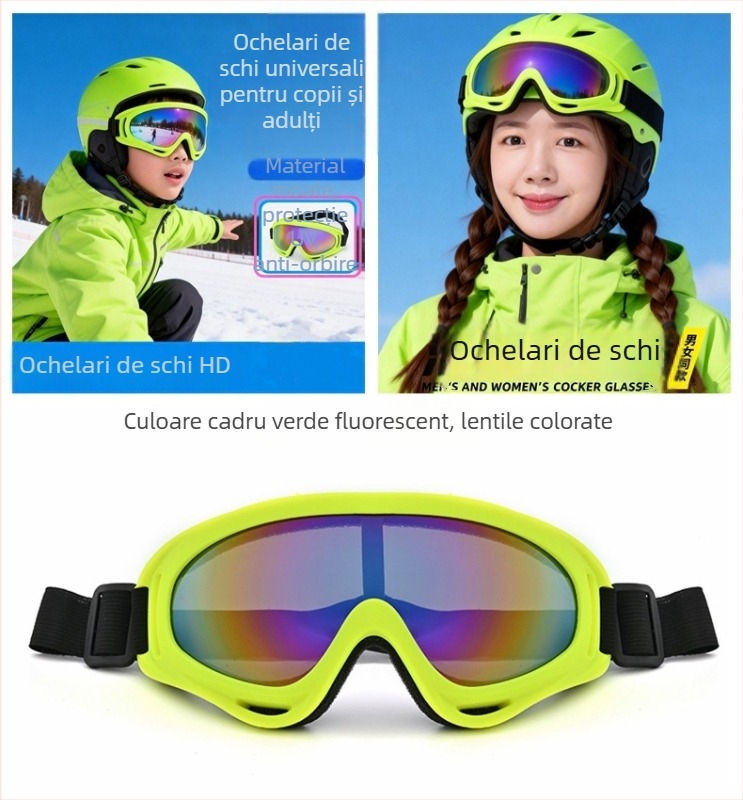 Ochelari de ski și ochelari de soare pentru zăpadă, rezistenți la vânt și călduroși pentru activități în aer liber, pentru adulți și copii