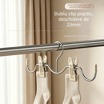 Clipuri pentru pantaloni pentru uz casnic, antiderapante, fără urme, design balcon, agățător haine multifuncțional și garderobă, clipsuri pentru lenjerie
