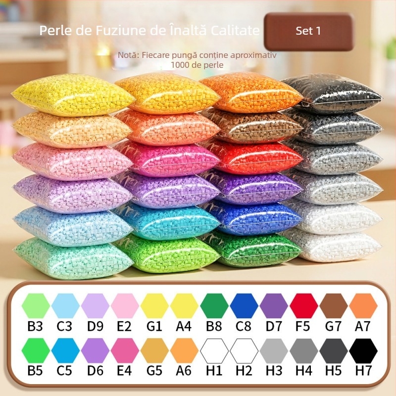 Set de reîncărcare mărgele pentru mozaic, 120 culori, mărgele mici de 2.6 mm, cu pungă de depozitare și flacon