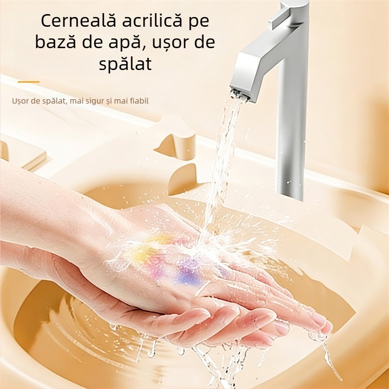 Marker acrilice cu vârfuri moi, set de artă pentru elevi și copii, culori opace, culori stivuibile