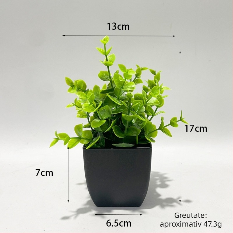 Set de plante artificiale în ghivece cu eucalipt, pentru decor interior la birou sau acasă