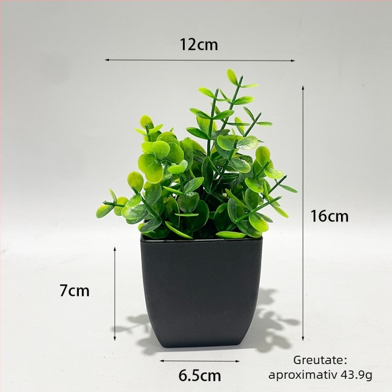 Set de plante artificiale în ghivece cu eucalipt, pentru decor interior la birou sau acasă