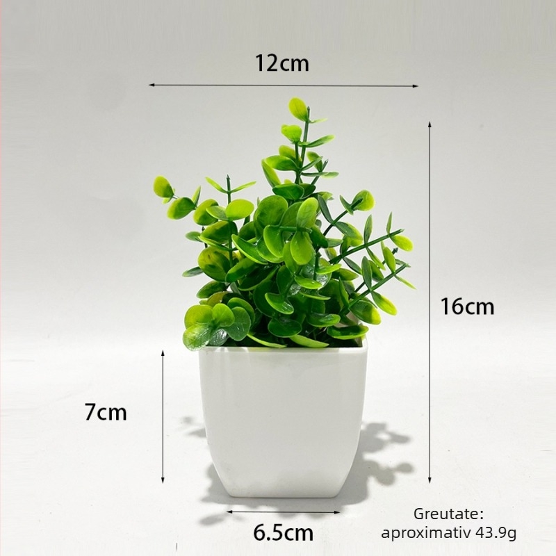Set de plante artificiale în ghivece cu eucalipt, pentru decor interior la birou sau acasă