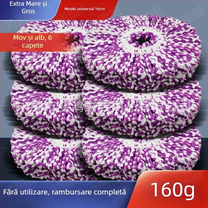 Cap de mop extra gros, 160 g, rotund, înlocuire universală, fără scame