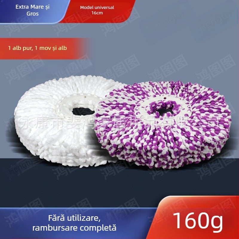 Cap de mop extra gros, 160 g, rotund, înlocuire universală, fără scame