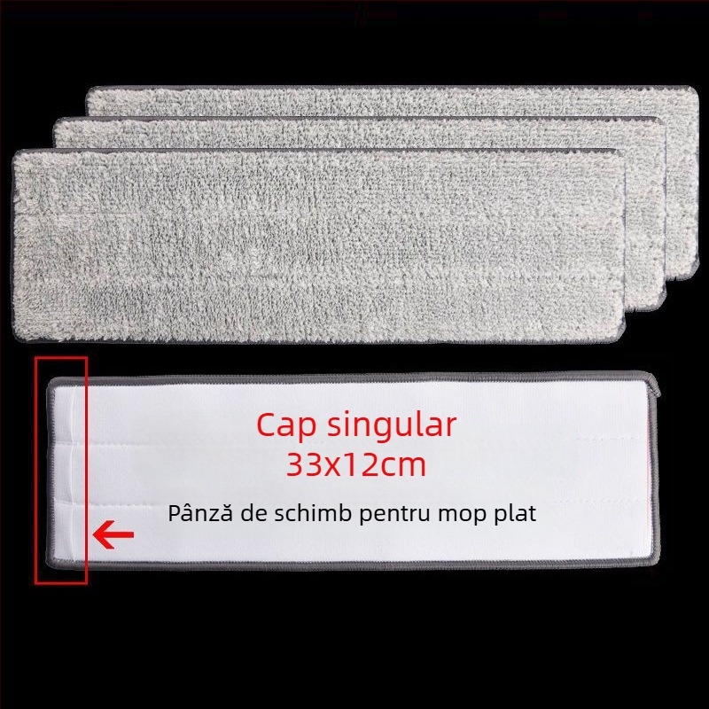 Capă de mop plat cu țesătură adezivă îngroșată, cap de înlocuire, model universal, detașabilă și lavabilă