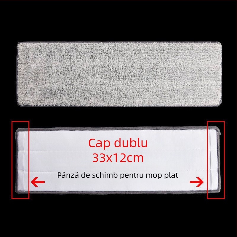 Capă de mop plat cu țesătură adezivă îngroșată, cap de înlocuire, model universal, detașabilă și lavabilă