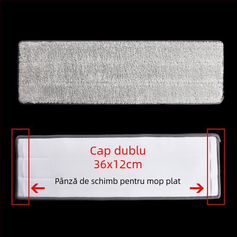 Capă de mop plat cu țesătură adezivă îngroșată, cap de înlocuire, model universal, detașabilă și lavabilă
