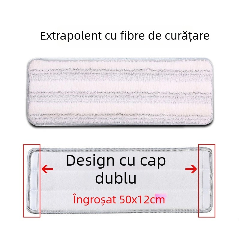 Capă de mop plat cu țesătură adezivă îngroșată, cap de înlocuire, model universal, detașabilă și lavabilă