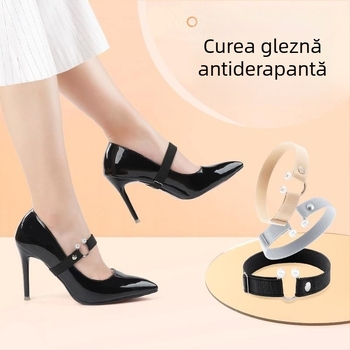 Șireturi invizibile pentru pantofi cu toc, curea elastică și cataramă pentru fixare, anti-alunecare