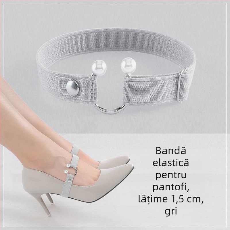 Șireturi invizibile pentru pantofi cu toc, curea elastică și cataramă pentru fixare, anti-alunecare