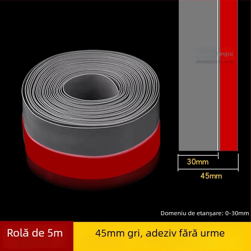 Bandă de etanșare a spațiului sub ușă, transparentă, autoadezivă, etanșare pentru vânt și zgomot