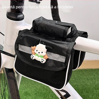 Geantă pentru cadrul frontal al bicicletei, capacitate mare, design drăguț de desene animate, impermeabilă