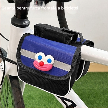 Geantă pentru cadrul frontal al bicicletei, capacitate mare, design drăguț de desene animate, impermeabilă