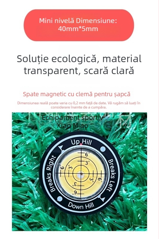 Clip pentru pălărie de golf cu nivel – instrument de măsurare a înclinării