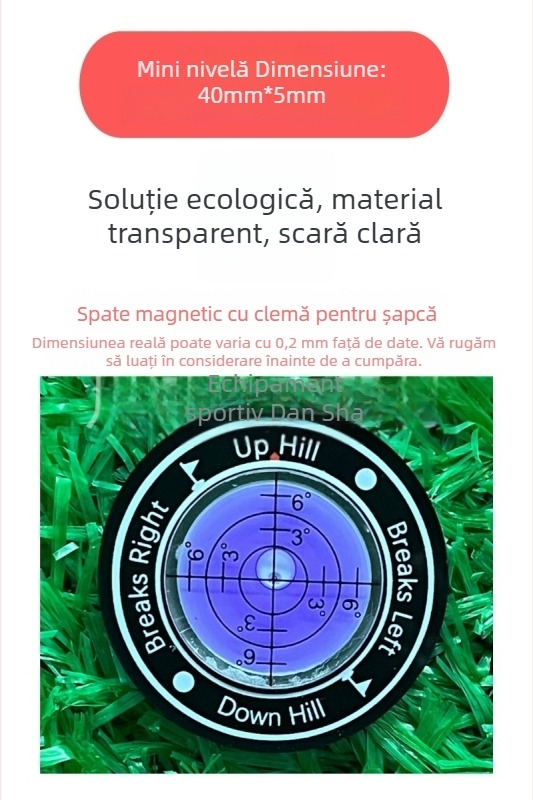 Clip pentru pălărie de golf cu nivel – instrument de măsurare a înclinării