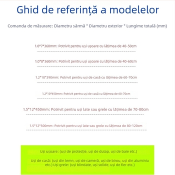 Arc spiral de tensiune pentru ușă – închidere automată, arc pentru plasă de ușă, galben