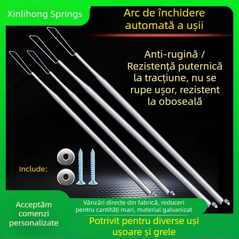 Arc spiral de tensiune pentru ușă – închidere automată, arc pentru plasă de ușă, galben