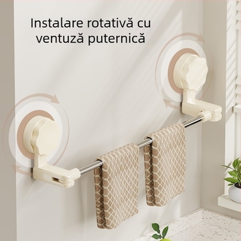 Raft cu ventuză rotativ pentru cârpe și prosoape, bucătărie, montaj fără găuri, organizator chiuvetă