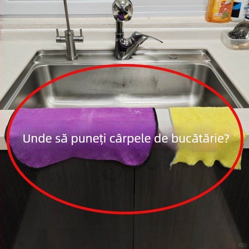 Raft cu ventuză rotativ pentru cârpe și prosoape, bucătărie, montaj fără găuri, organizator chiuvetă