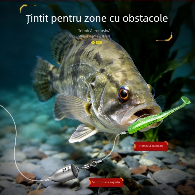 Set Carlo de accesorii de pescuit: kit de năluci cu Texas rig, cârlige crank, momeli moi și momeli artificiale