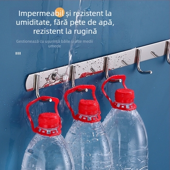 Șir de cârlige din oțel inoxidabil pentru bucătărie și baie, montaj prin găuri, sarcină mare