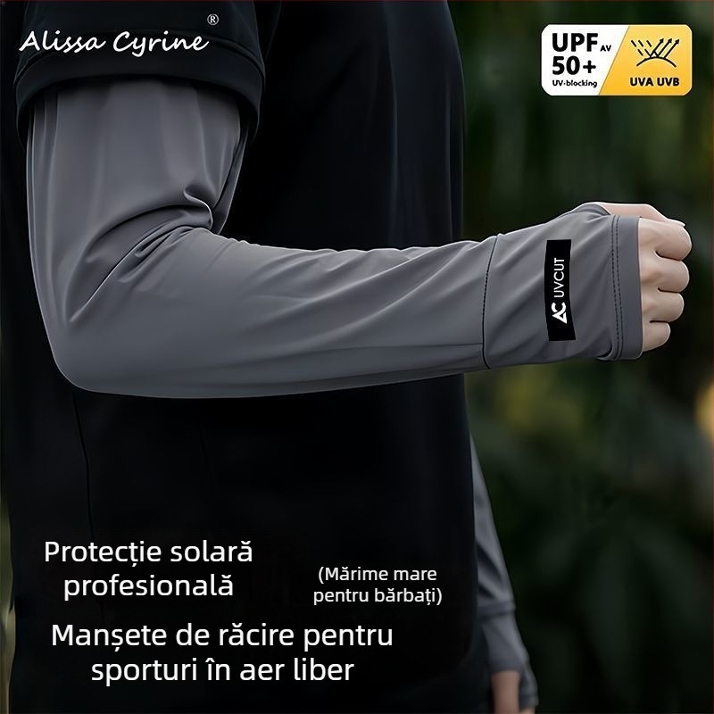 Manșete pentru brațe pentru bărbați, protecție UV, Ice Silk, vară outdoor