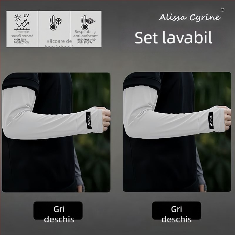 Manșete pentru brațe pentru bărbați, protecție UV, Ice Silk, vară outdoor