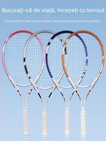 Antrenor de tenis pentru antrenament solo cu linie de revenire – set cu rachetă pentru autoantrenament (carbon)