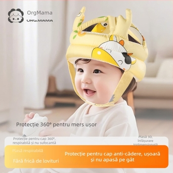 Pălărie de protecție pentru cap a bebelușului în timpul învățării să mergi, pernă anti-coliziune pentru cap, design respirabil de vară