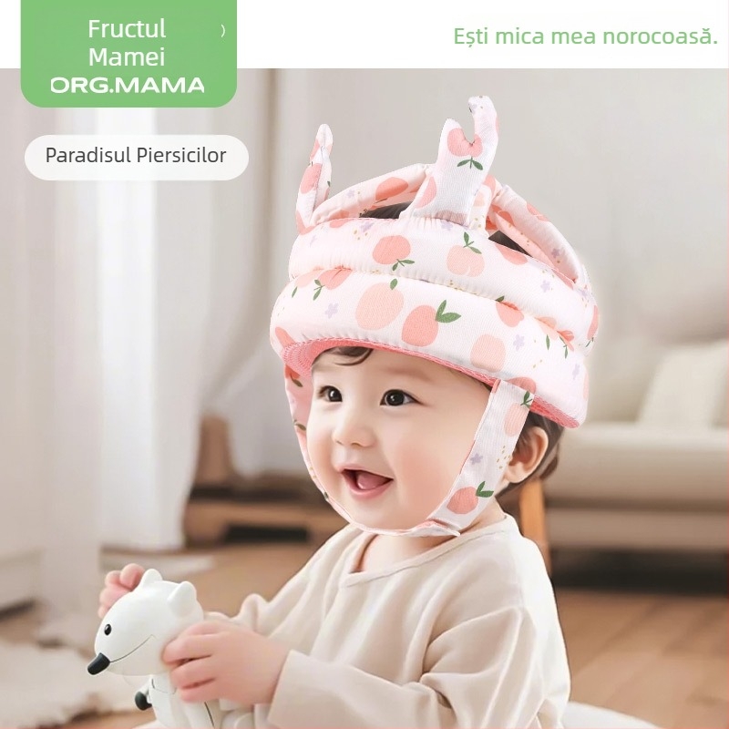 Pălărie de protecție pentru cap a bebelușului în timpul învățării să mergi, pernă anti-coliziune pentru cap, design respirabil de vară