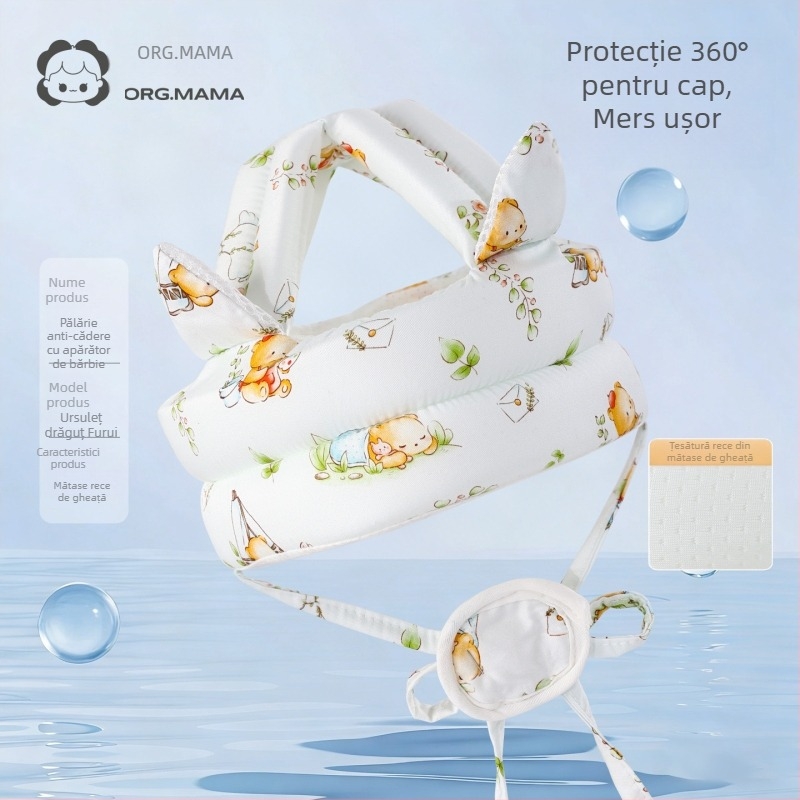 Pălărie de protecție pentru cap a bebelușului în timpul învățării să mergi, pernă anti-coliziune pentru cap, design respirabil de vară