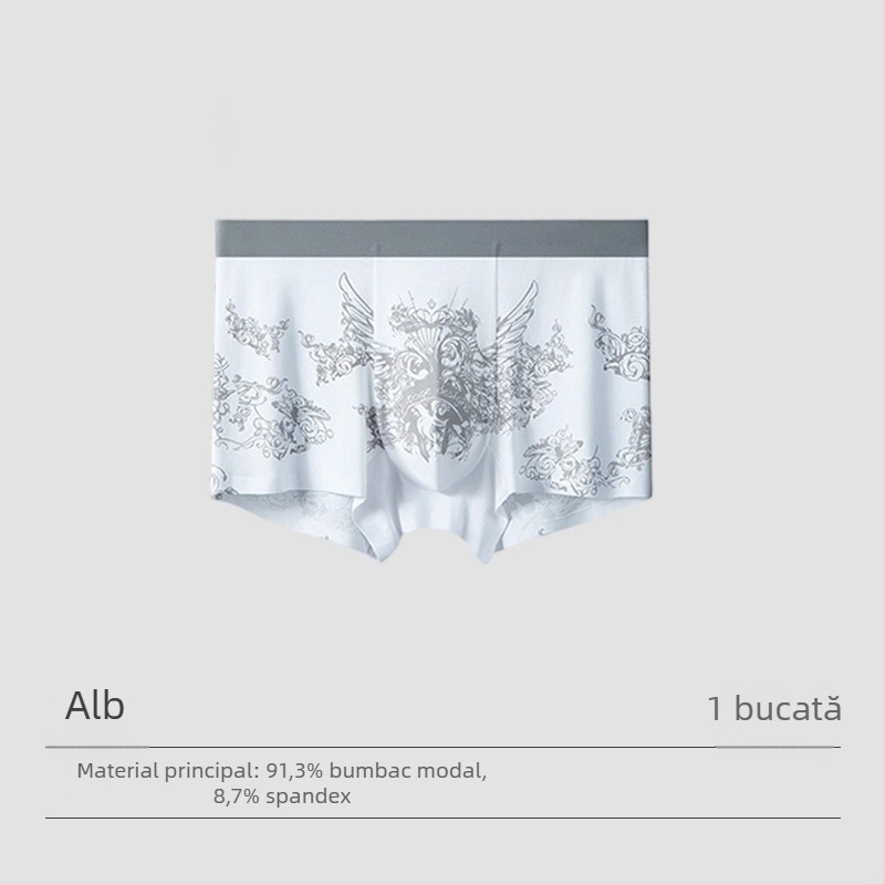 Boxeri pentru bărbați din modal, cu căptușeală antibacteriană din Mulberry silk, fără cusături, confortabili și respirabili, mărime mare