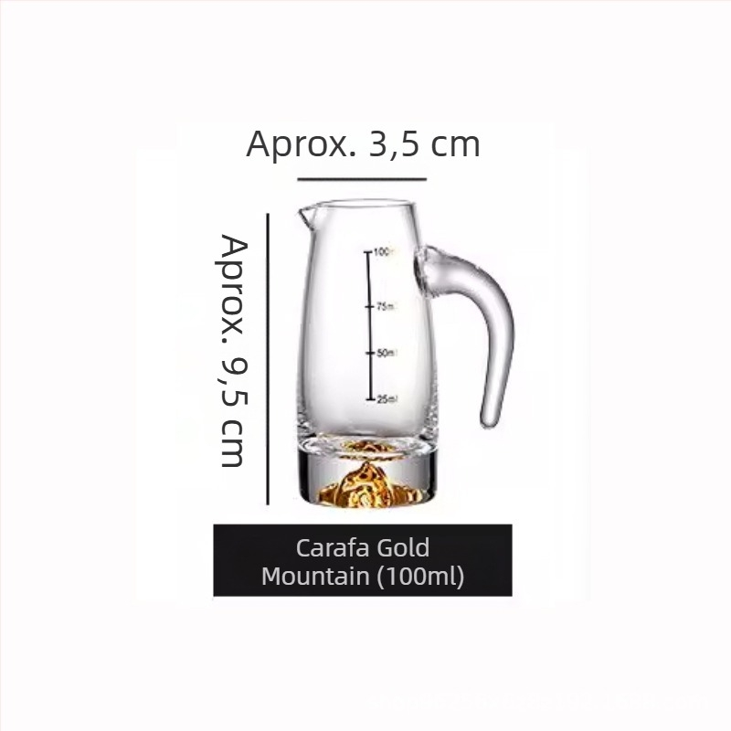 Set de pahare din cristal cu foiță de aur și dozator Jinshan, pahare cu margine auriu și pahare mici pentru o sorbitură, pentru uz casnic