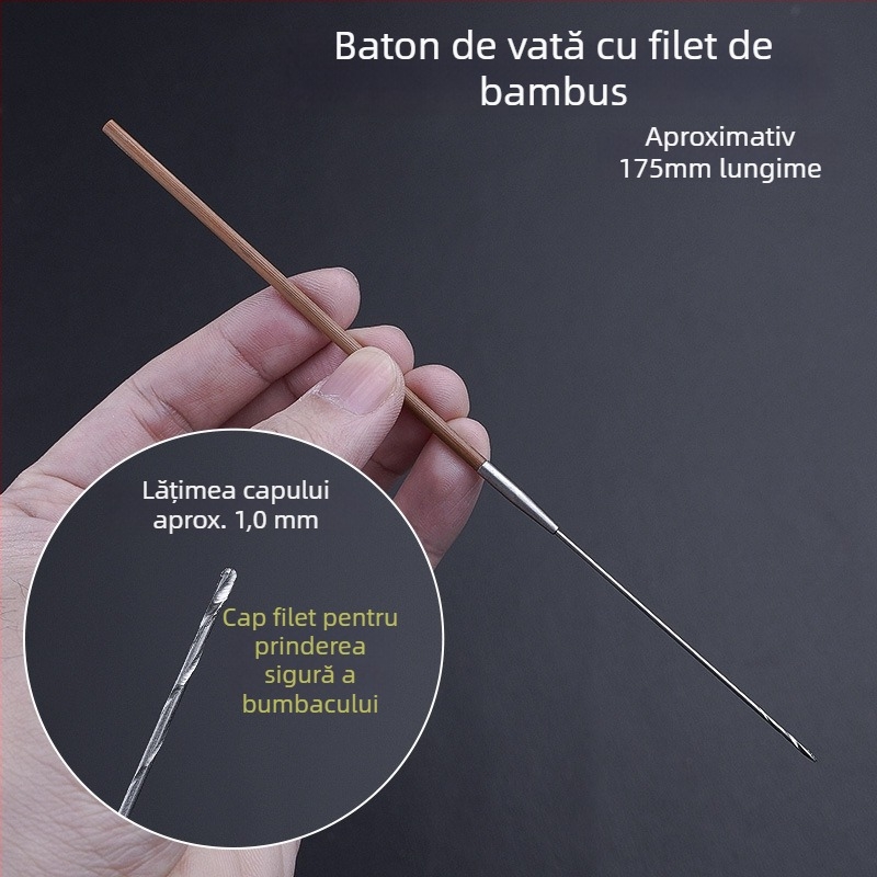 Set profesional de instrumente pentru curățarea urechii cu linguriță ultrafină, lingură pentru urechi, cârlig pentru cerumen și mânere din lemn